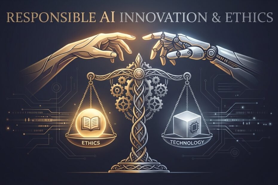 Cover image for responsible AI innovation and ethical challenges article